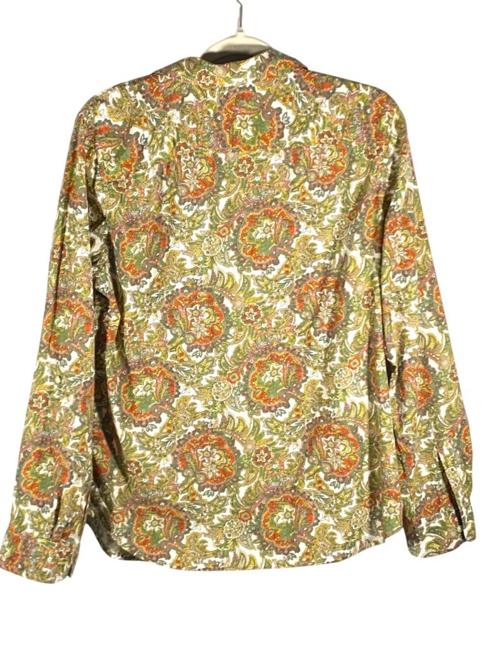 Talbots Long Sleeve roll tab Floral Paisley Button-Up Shirt L Multicolor - Picture 2 of 7